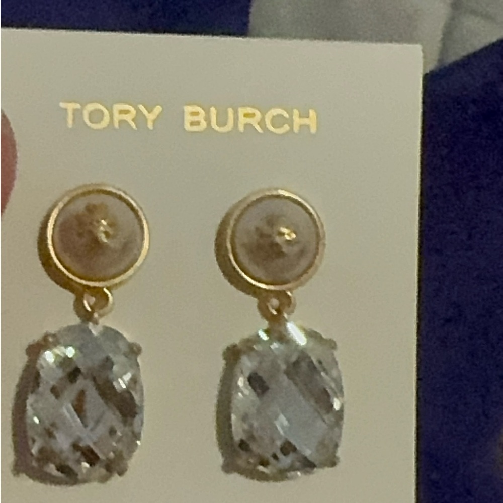 Tory Burch Gold and Crystal Earrings